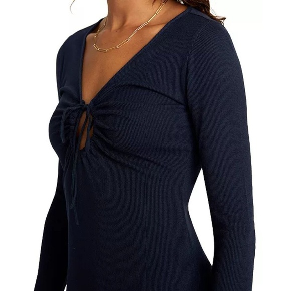 RVCA Rosie Fit & Flare Tie Front Cut Out Dress - Picture 2 of 6